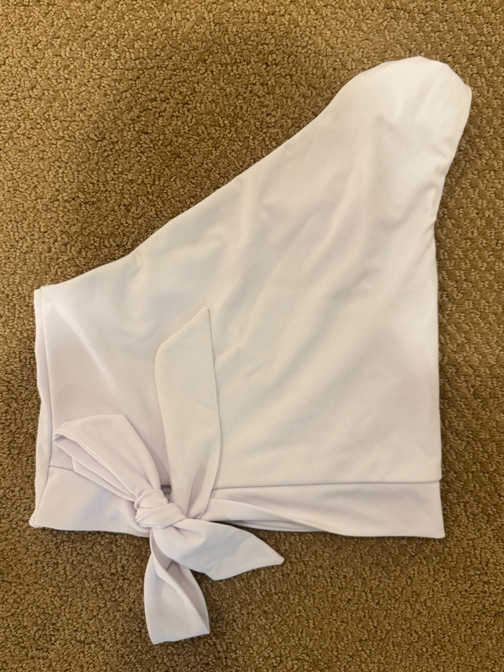 White, One-Shoulder Going Out Top with Side Tie
